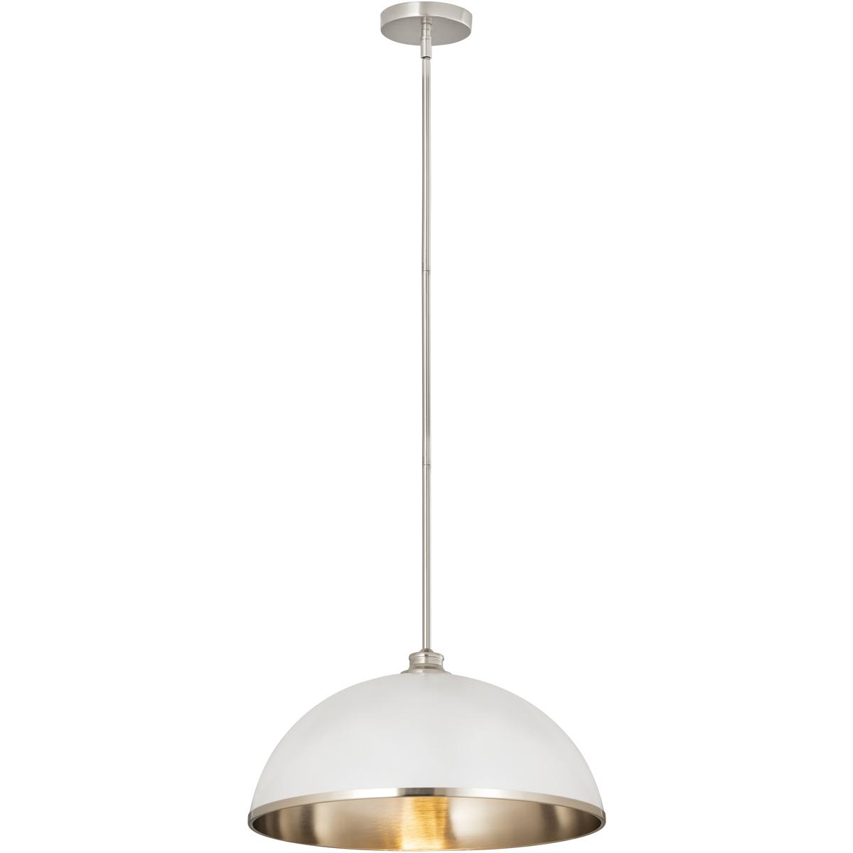 Z-Lite Landry Steel Pendant | Matte White & Brushed Nickel