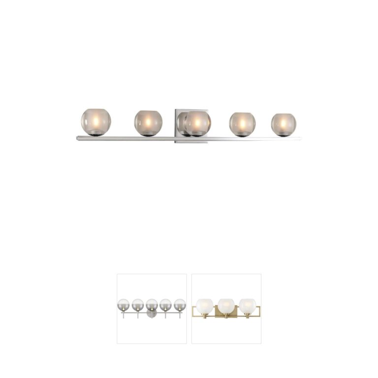 Kalco Corona Chrome & Glass 5-Light Vanity Light