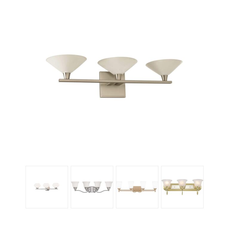 Kalco Lighting Galvaston 3-Light Satin Nickel Steel & Glass Vanity Light