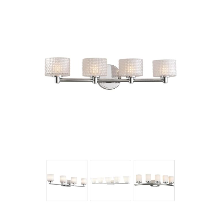 Kalco Willow Chrome 4-Light Vanity with Woven Glass