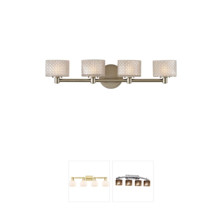 Kalco Willow Satin Nickel Vanity Light with Woven Glass