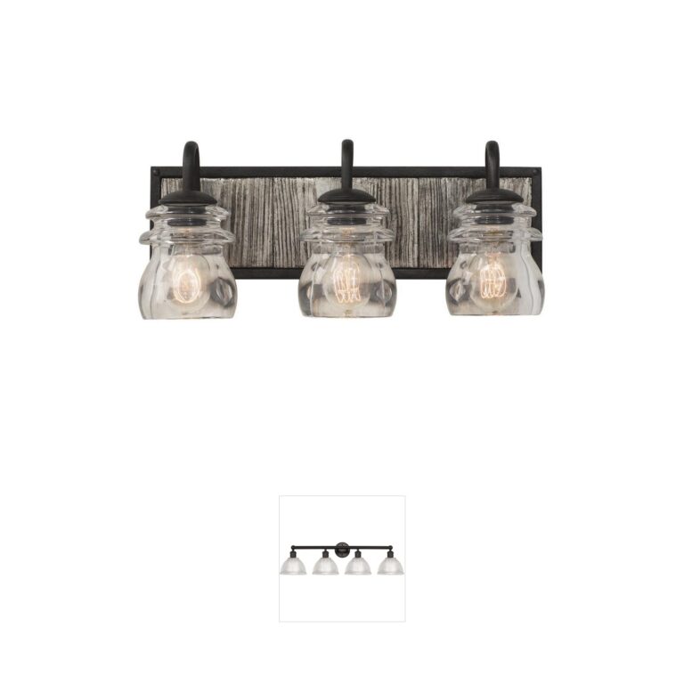 Kalco Bainbridge Black Iron & Glass 3-Light Vanity