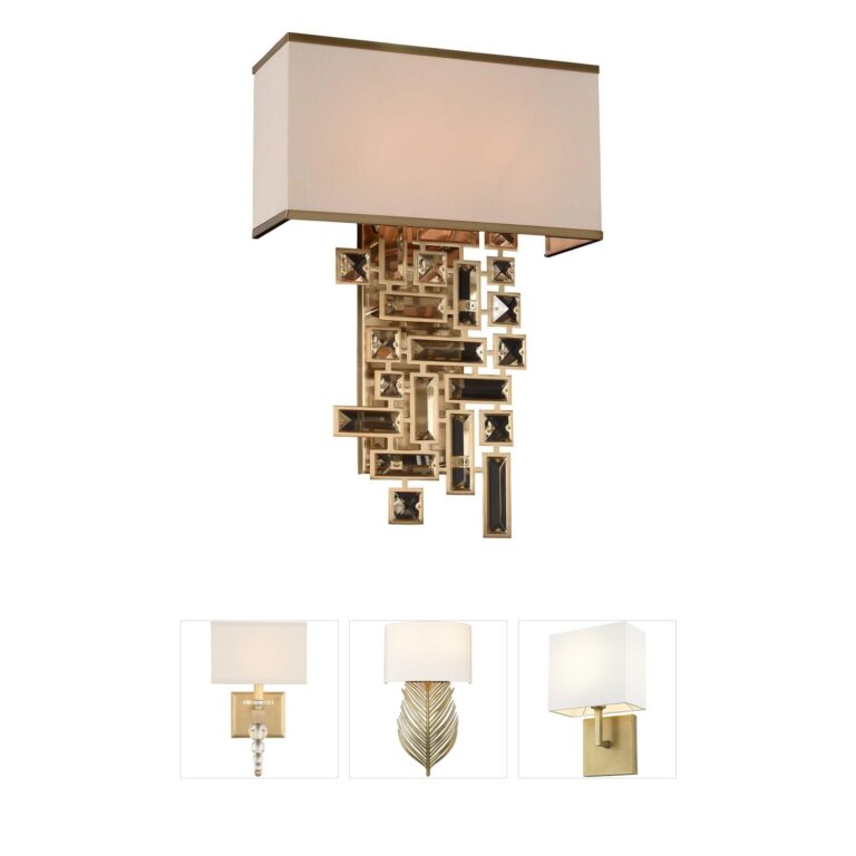 Allegri Vermeer Brushed Champagne Gold & Firenze Crystal Sconce