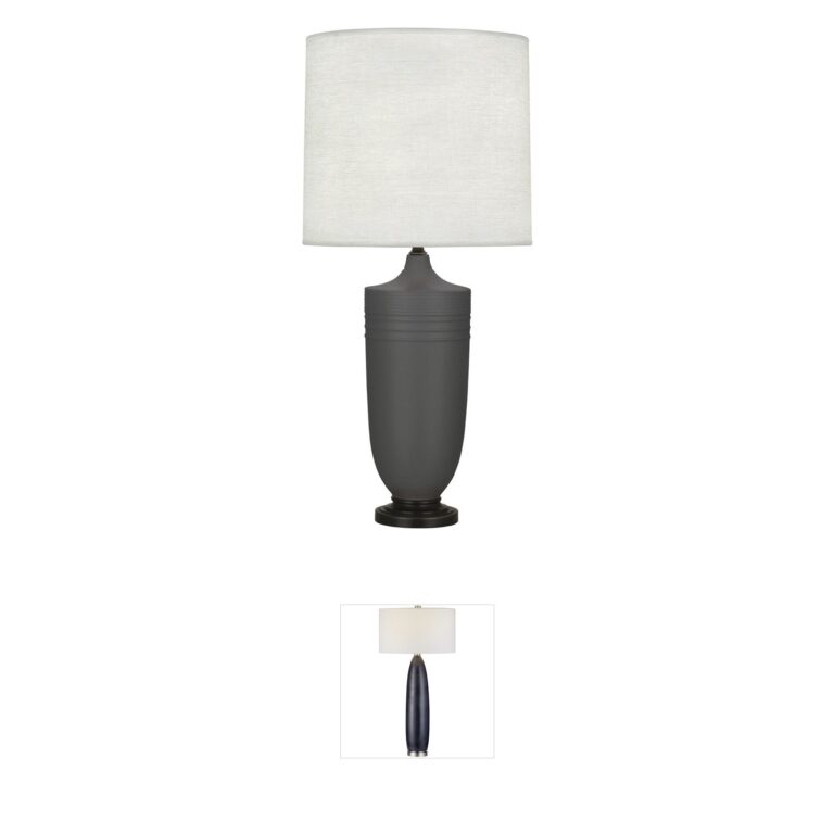 Robert Abbey Michael Berman Hadrian Matte Ash Glazed Ceramic Table Lamp