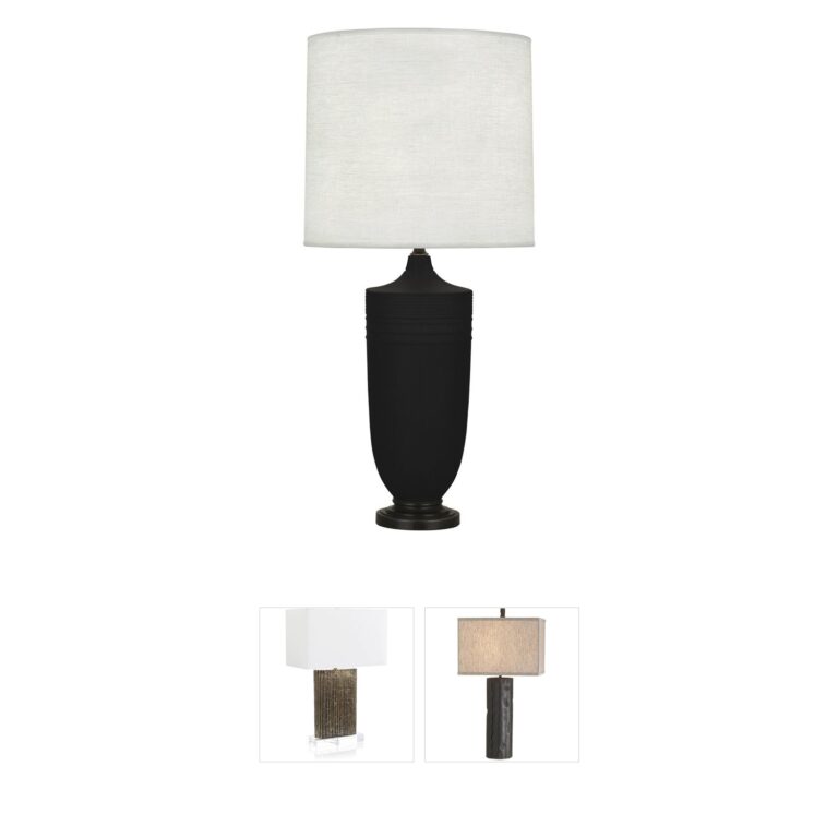 Robert Abbey Michael Berman Hadrian Matte Dark Coal Ceramic Table Lamp