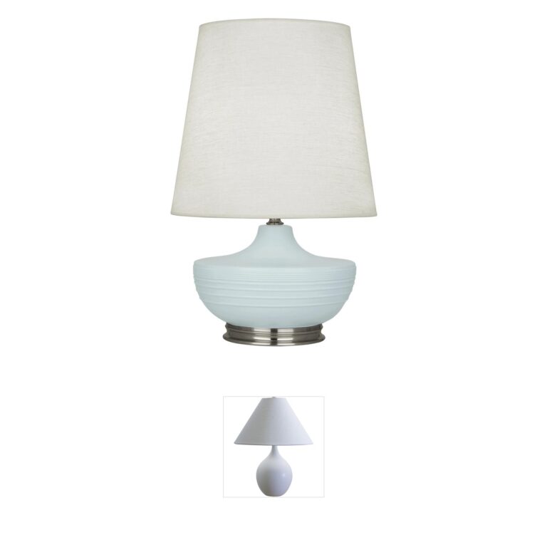 Robert Abbey Michael Berman Nolan Matte Sky Blue Ceramic Table Lamp