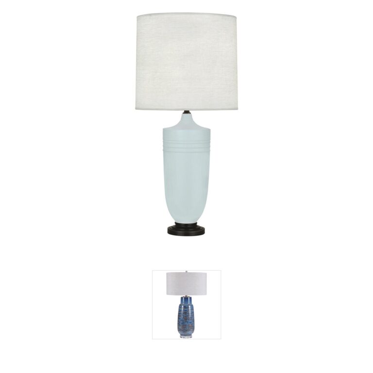 Robert Abbey Michael Berman Hadrian Matte Sky Blue Ceramic Table Lamp