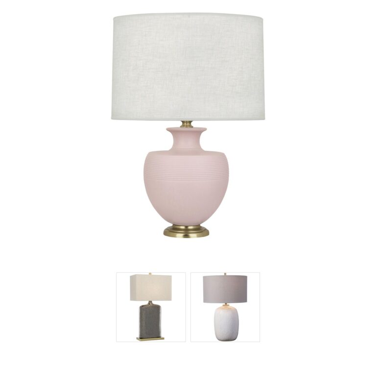 Robert Abbey Michael Berman Atlas Matte Woodrose Ceramic Table Lamp