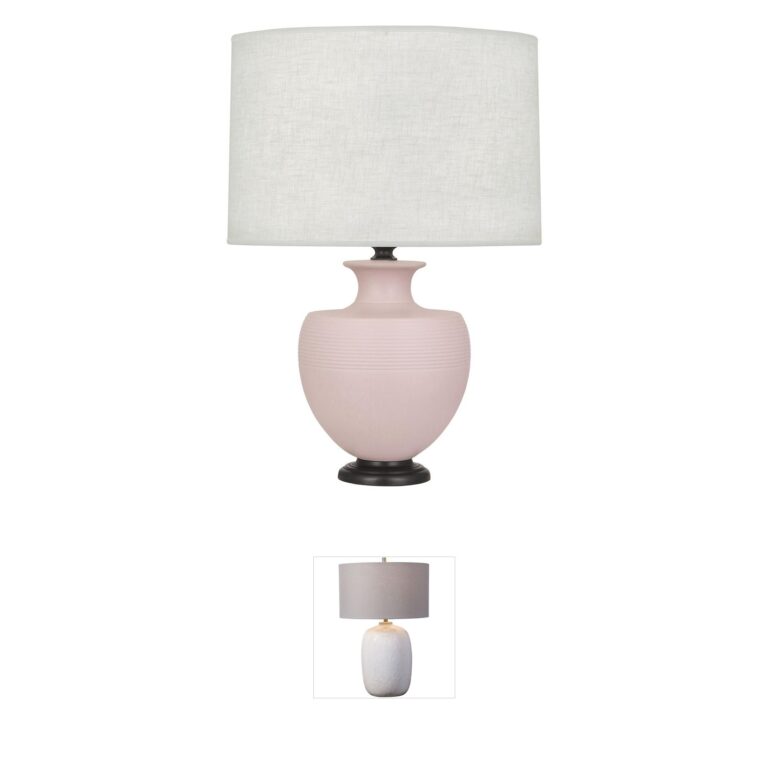 Robert Abbey Michael Berman Atlas Matte Woodrose Ceramic Table Lamp