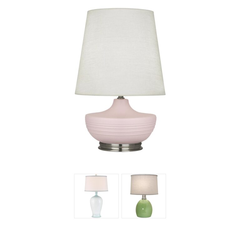 Robert Abbey Michael Berman Nolan Matte Woodrose Ceramic Table Lamp