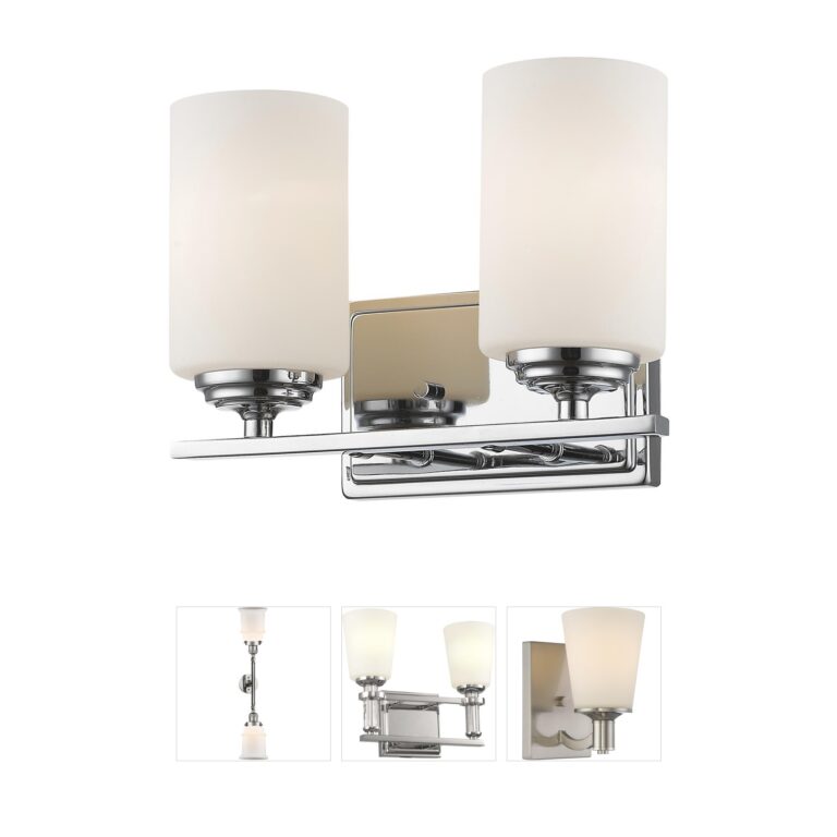 Z-Lite Bordeaux 2-Light Chrome Vanity with Matte Opal Glass