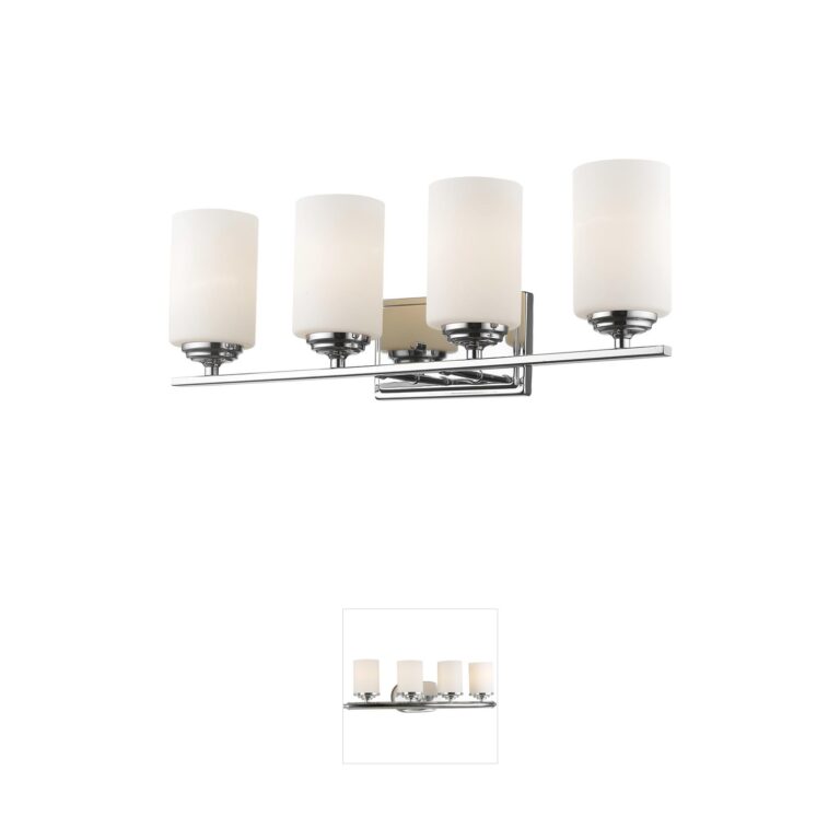 Z-Lite Bordeaux 4-Light Chrome Vanity Light with Opal Glass