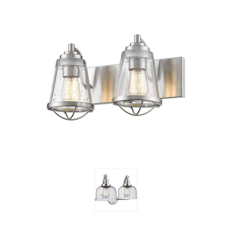 Z-Lite Mariner Brushed Nickel Vanity Light with Clear Seedy Glass