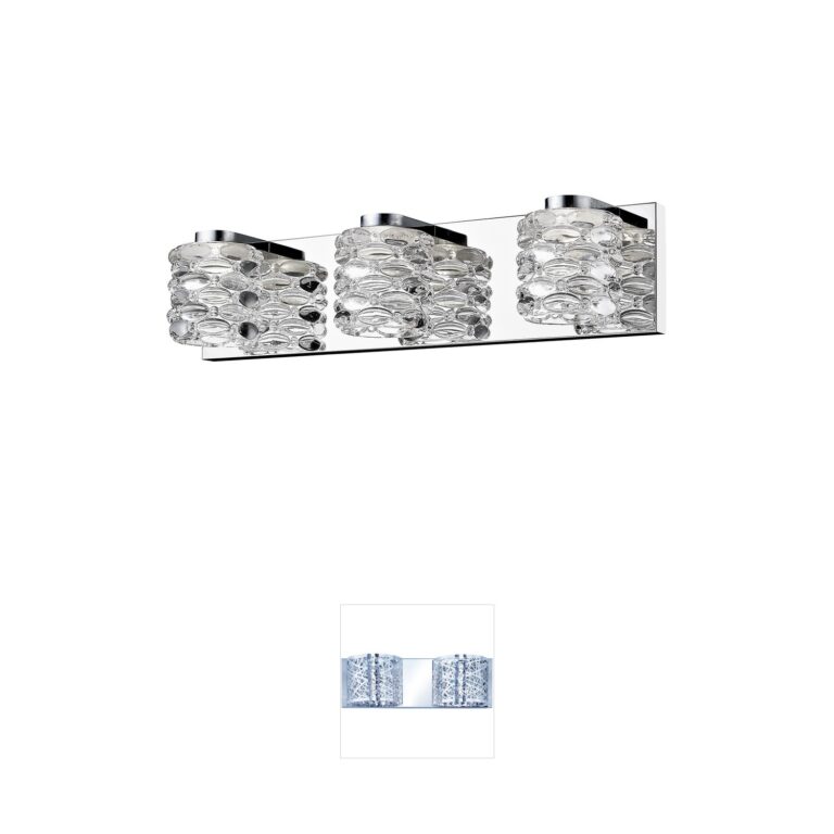 Z-Lite Dawson 20-Inch Chrome and Crystal Glass LED Vanity Light