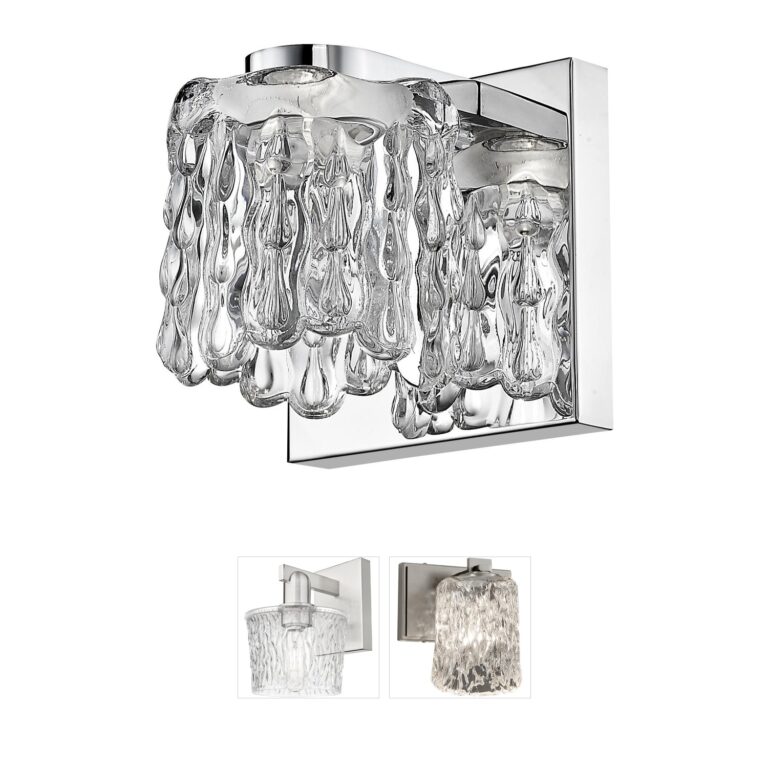 Z-Lite Tempest Chrome and Crystal Glass LED Wall Sconce