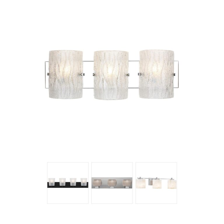 Varaluz Brilliance Collection Chrome Vanity Light with Ice Glass