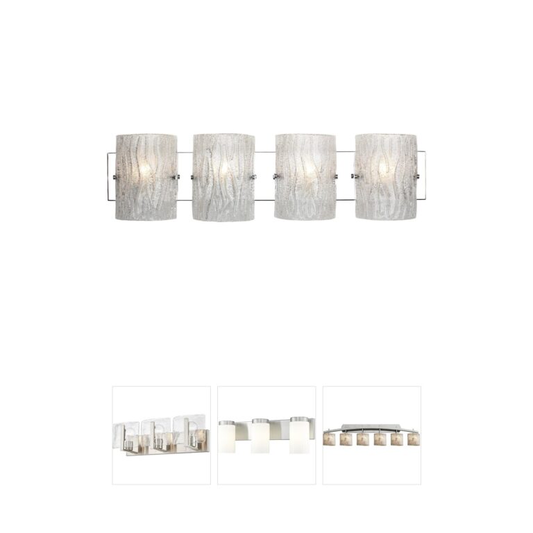 Varaluz Brilliance 4-Light Chrome Vanity with Handmade Crystally Ice Glass