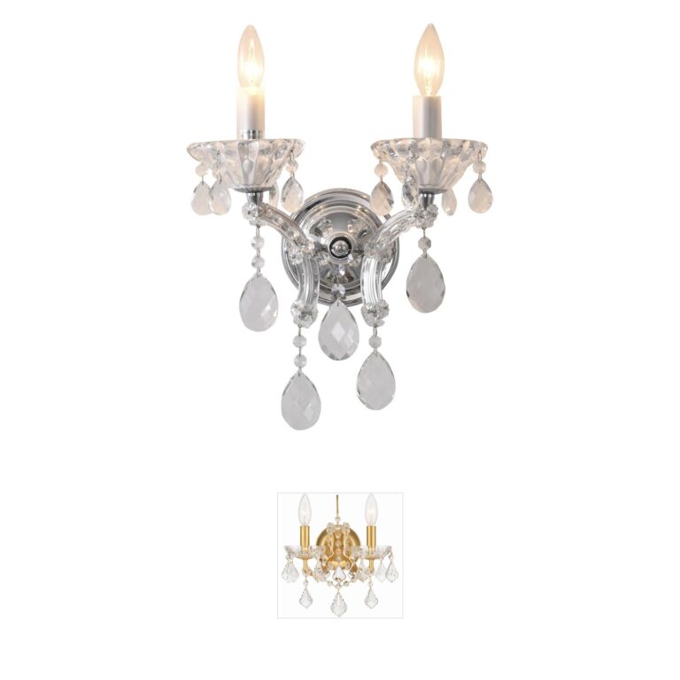 Bethel International Canada Chrome Crystal Wall Sconce