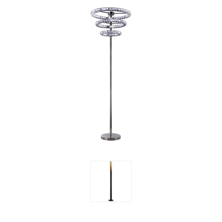 Bethel International Dn Series Chrome Floor Lamp