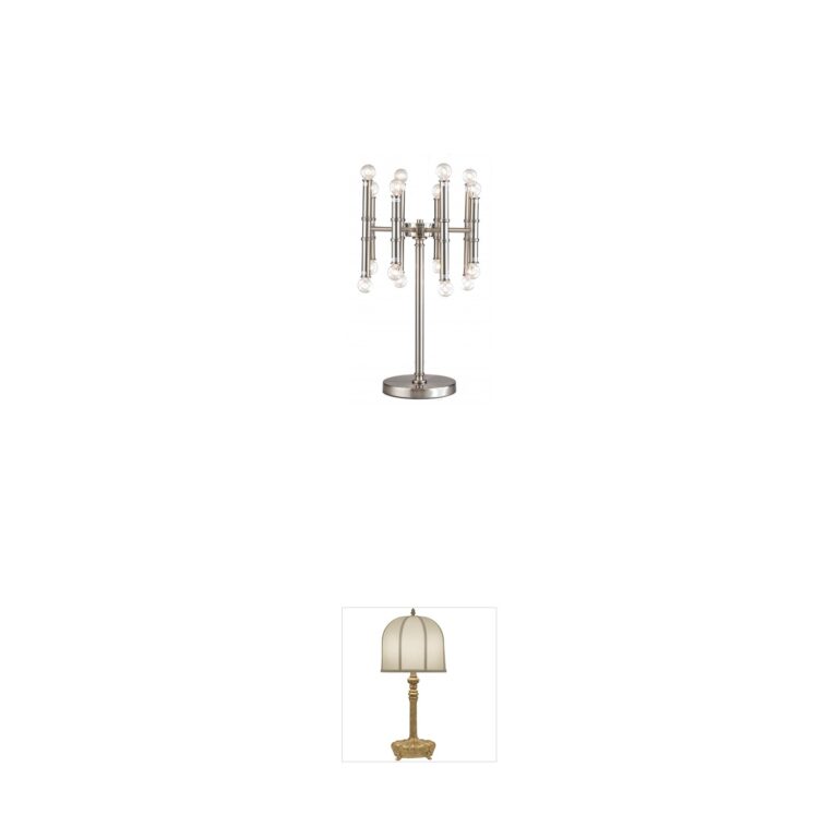 Bethel International Du Series Satin Nickel Adjustable Table Lamp