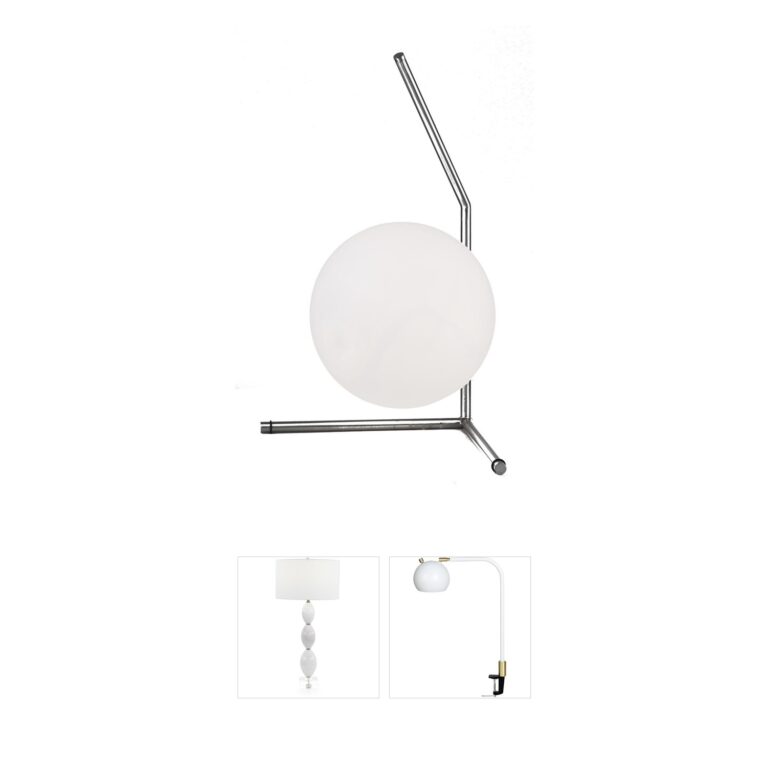 Bethel International Canada Satin Nickel and Milk White Glass Table Lamp