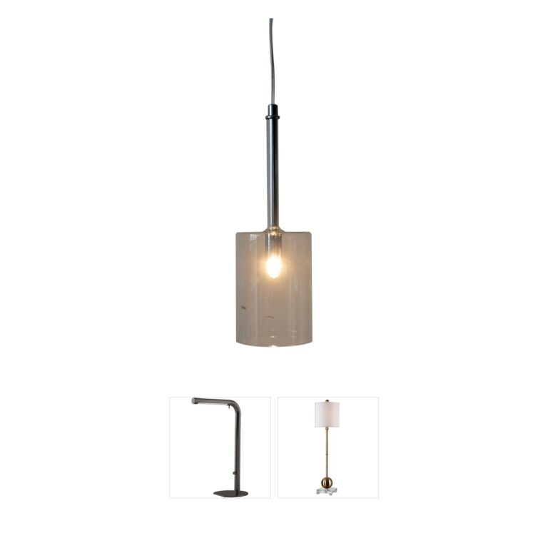 Bethel International Gl Series Clear Glass Table Lamp