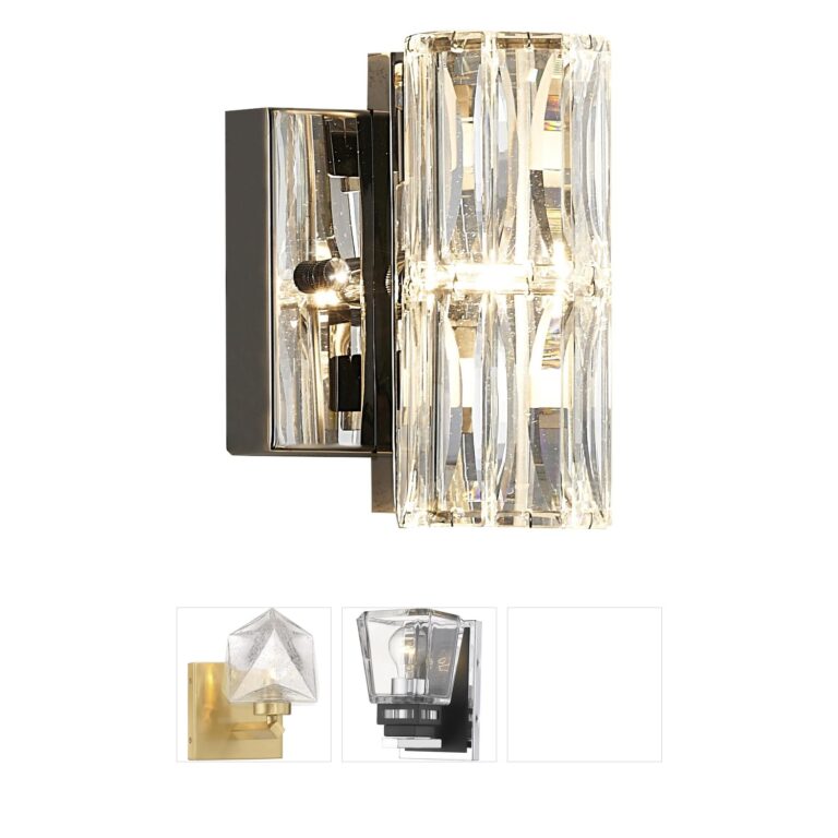 Bethel International Canada Chrome Crystal 1-Light Wall Sconce