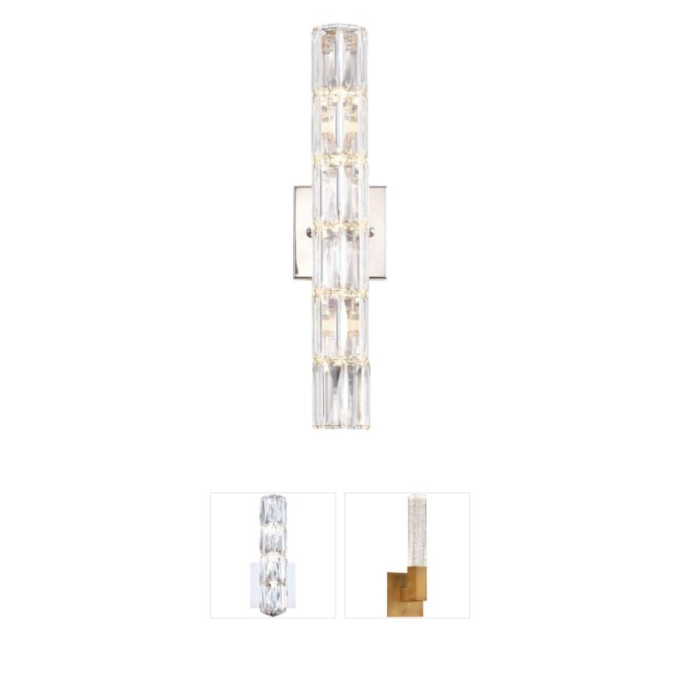 Bethel International Canada 5-Light Chrome and Crystal Wall Sconce