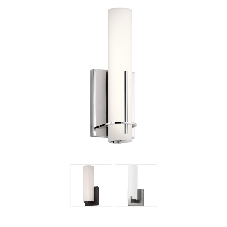 Elan Traverso Chrome LED Wall Sconce with Etched Opal Glass