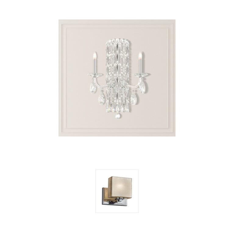Schonbek Siena Clear Heritage Crystal 2-Light Wall Sconce in White