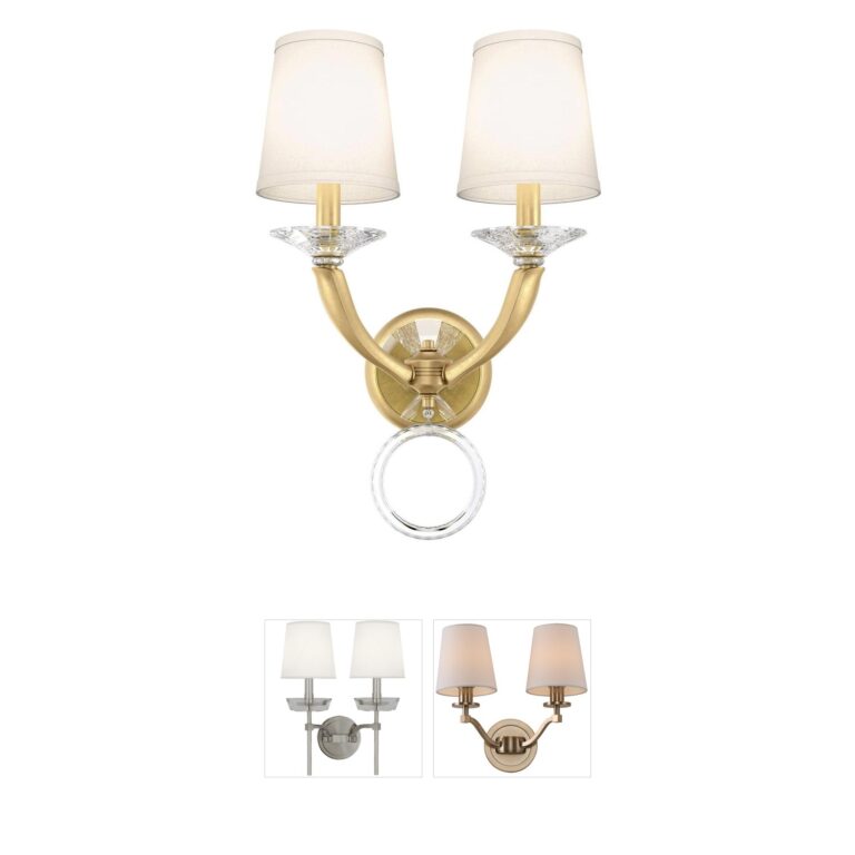 Schonbek Emilea Heirloom Gold Wall Sconce with Clear Optic Crystal