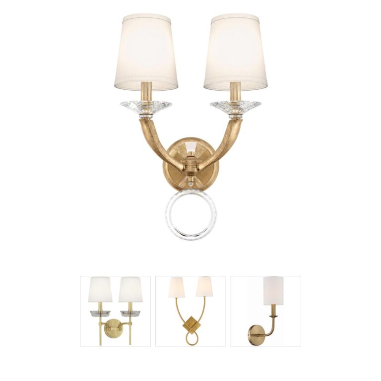 Schonbek Emilea French Gold 2-Light Wall Sconce with Clear Optic Crystal