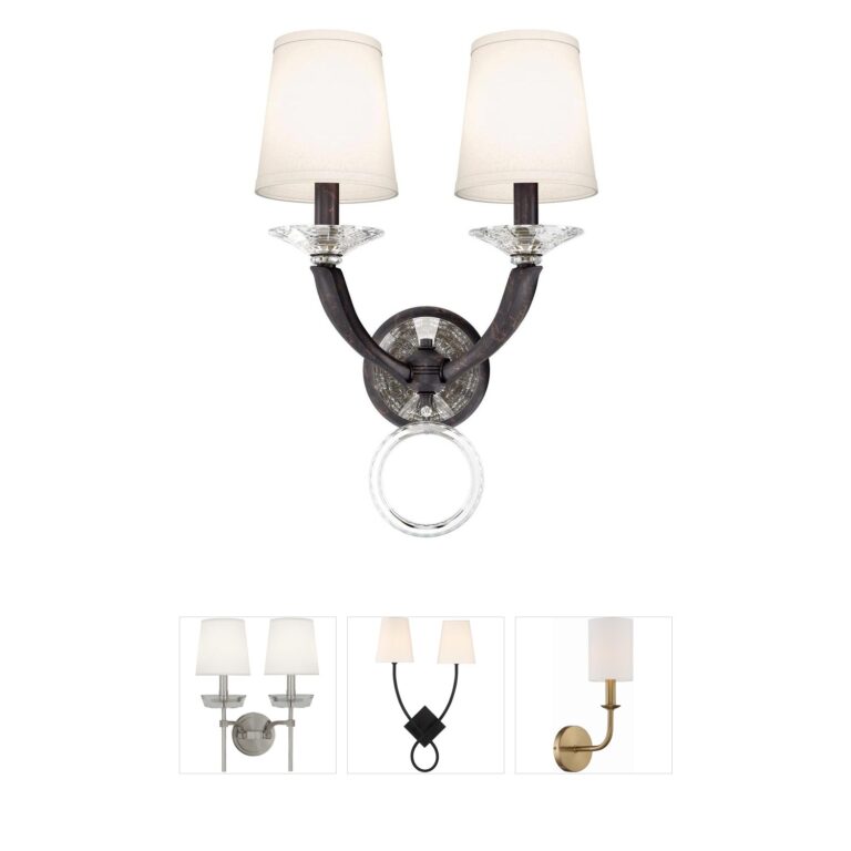 Schonbek Emilea 2-Light Heirloom Bronze Wall Sconce with Clear Optic Crystal