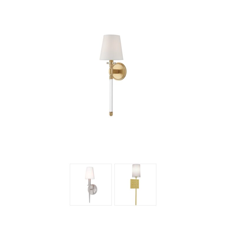 Hudson Valley Blixen Aged Brass & Linen Wall Sconce