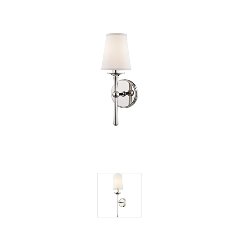 Hudson Valley Islip Polished Nickel & Silk Wall Sconce
