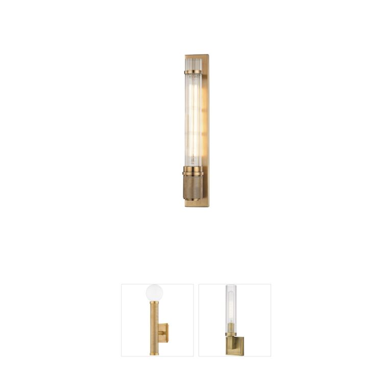 Hudson Valley Shaw Aged Brass Fluted Sconce