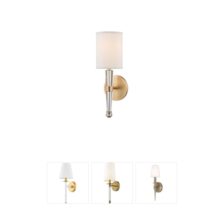 Hudson Valley Volta Aged Brass & Silk Wall Sconce