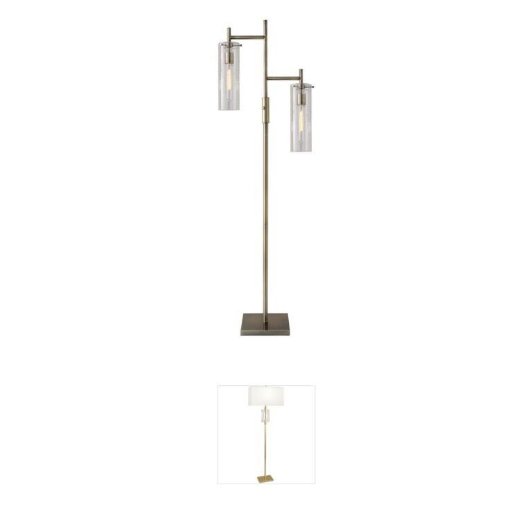 Adesso Dalton Antique Brass Floor Lamp