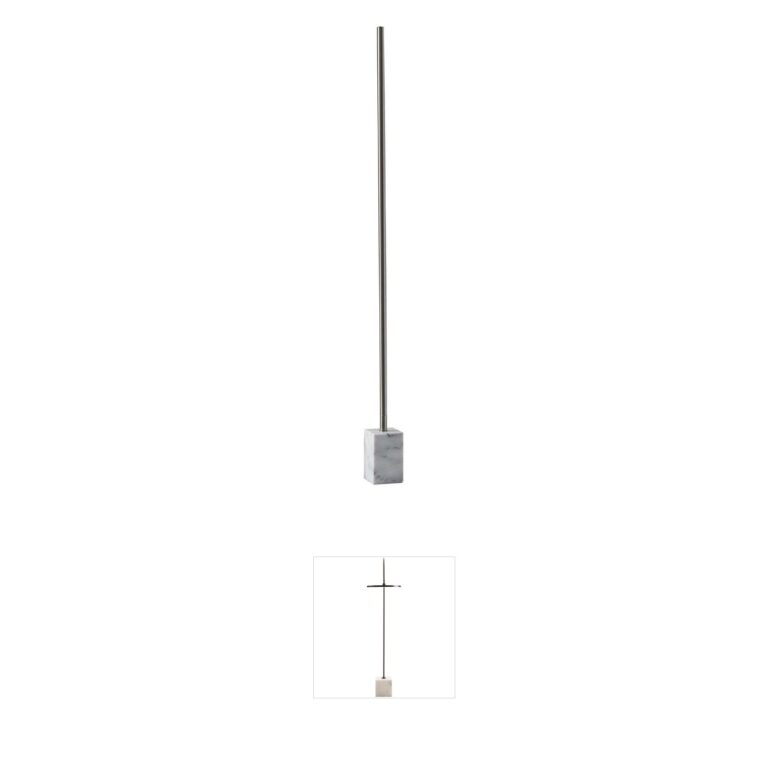 Adesso Felix Brushed Steel & Marble Floor Lamp