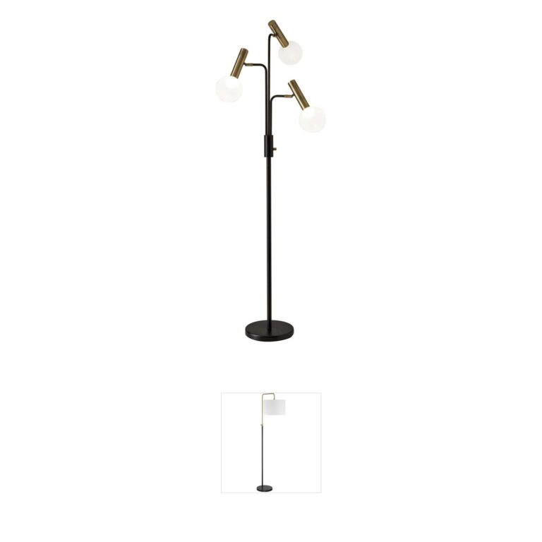 Adesso Sinclair Black & Brass LED Floor Lamp