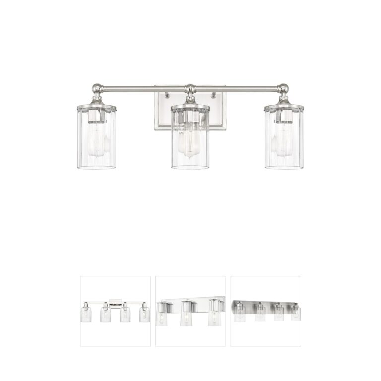 Capital Lighting Camden 3-Light Polished Nickel Vanity with Clear Beveled Glass