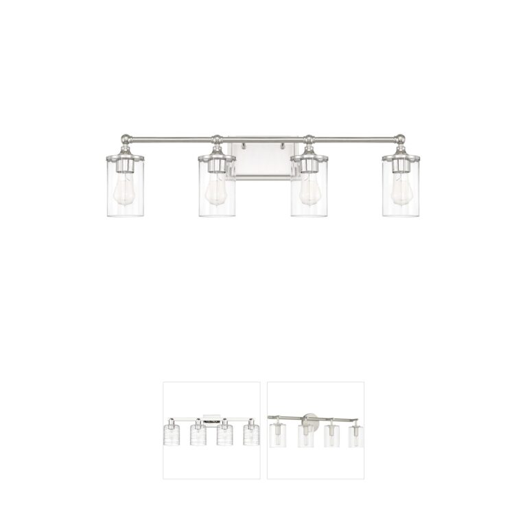 Capital Lighting Camden 4-Light Polished Nickel Vanity with Clear Beveled Glass