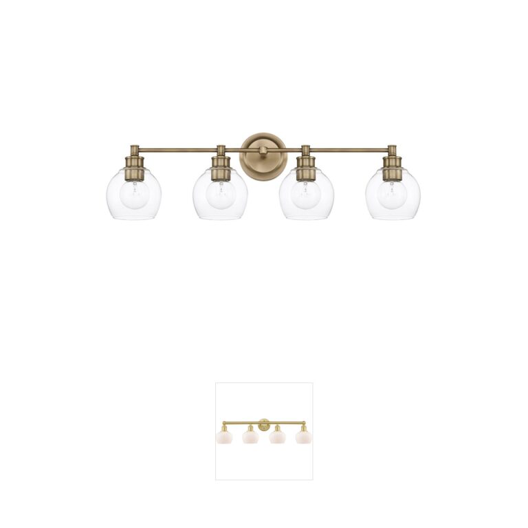 Capital Lighting Mid Century Aged Brass 4-Light Vanity