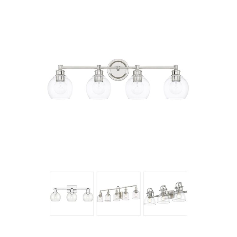 Capital Lighting Mid Century 32-Inch 4-Light Polished Nickel Vanity Light
