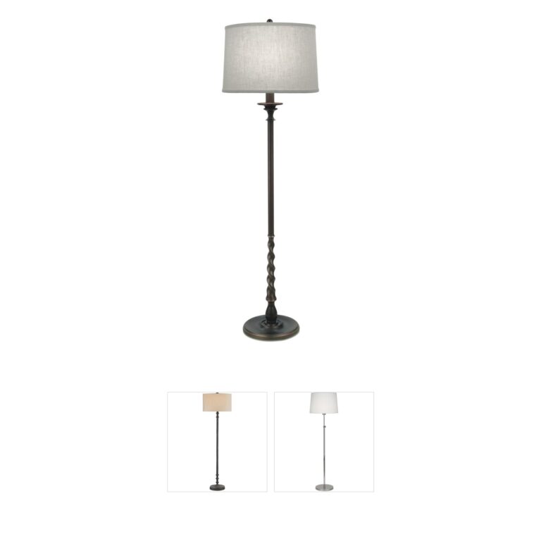 Stiffel Ellie Oxidized Bronze Floor Lamp with Cream Aberdeen Shade