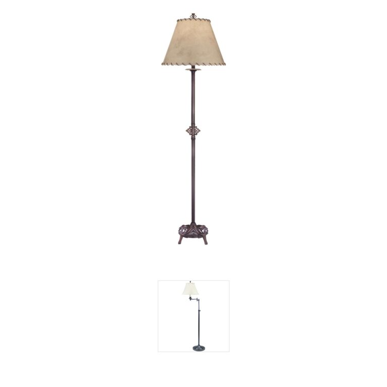 Stiffel Ellie Oxidized Bronze Floor Lamp with Calf Skin Shade