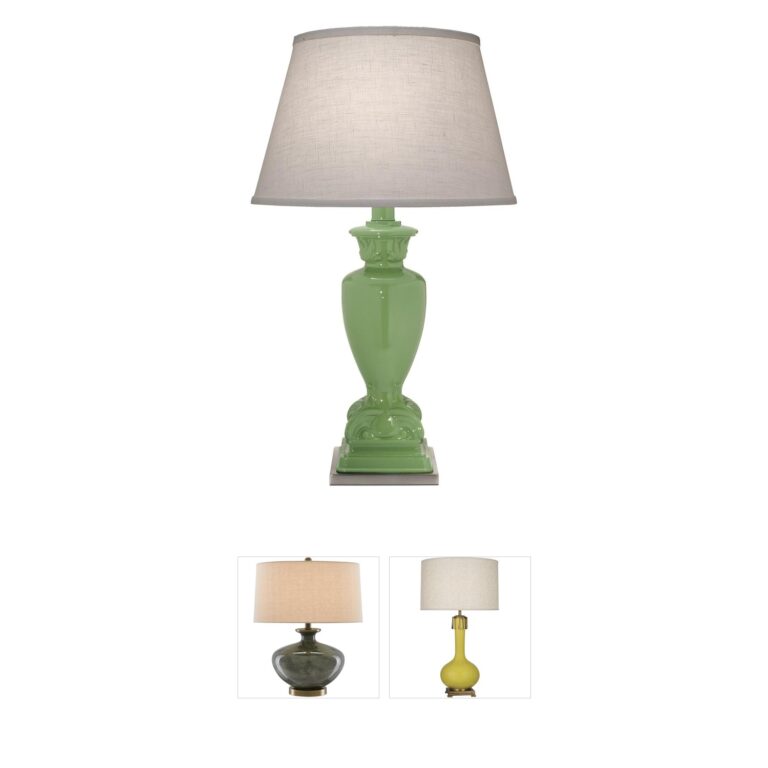 Stiffel Lamps Ellie Light Green & Satin Nickel Table Lamp