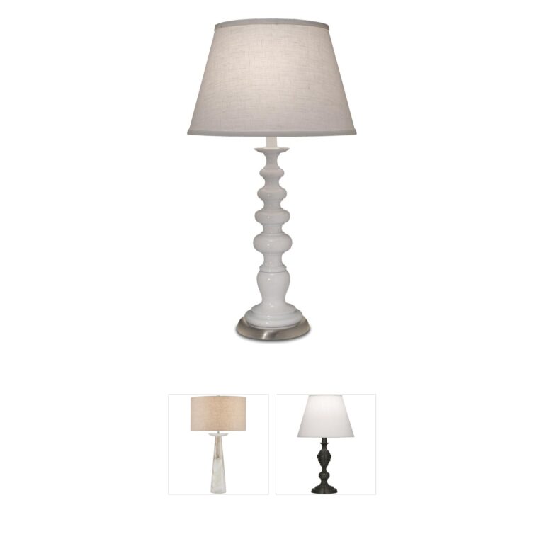 Stiffel Ellie Gloss White and Satin Nickel Table Lamp