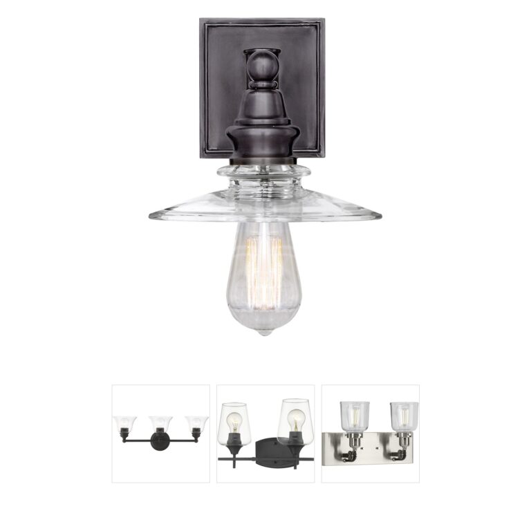 Visual Comfort Signature Collection Chapman & Myers Covington Bronze Wall Sconce with Clear Glass