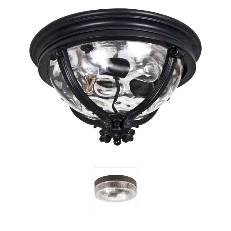 Maxim Lighting Camden VX 3-Light Black Outdoor Ceiling Mount with Water Glass